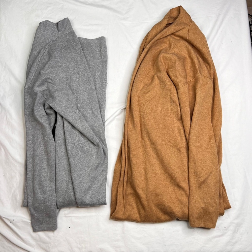 NWT Lot Of 2 Banana Republic Cardigan Open Sweater, Tan Grey Color, Size M A0407